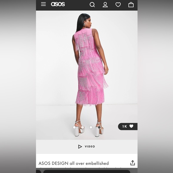 ASOS pink embellished dress - Picture 3 of 3